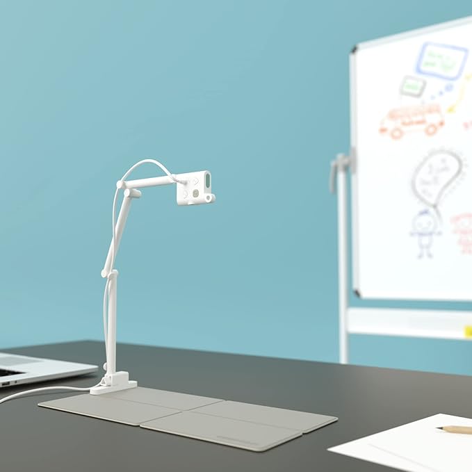 OKIOCAM S-4K 8MP Document Camera and Webcam 2-in-1 with OKIOPoint Smart Visual Pointer Document Camera for Teachers Compatible w PC Mac Chromebooks