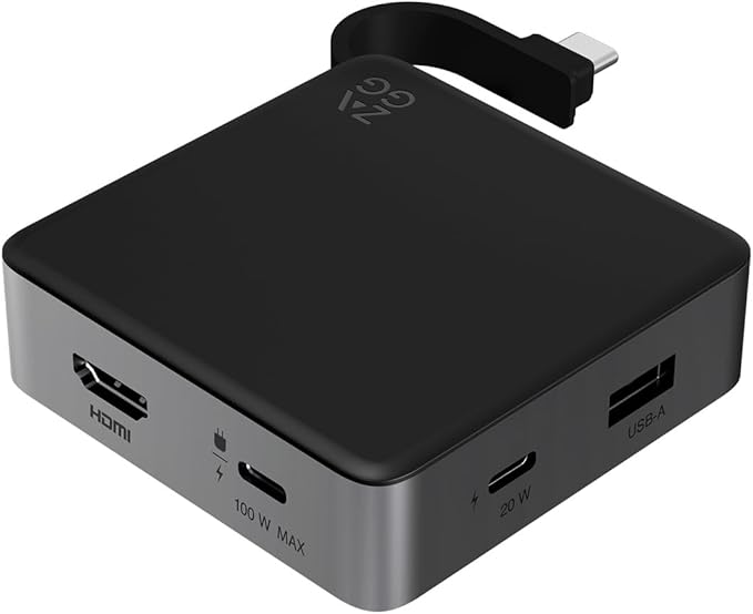 ZAGG 4-Port Hub - Versatile USB-C PD USB-A HDMI Adapter High-Speed Charging &amp 4K Display Support Compact for Travel Compatible with Windows macOS iPadOS ChromeOS Android