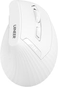 Ergonomic MouseWireless MouseBluetooth Vertical Mouse with BT5.0/4.0/2.4G Rechargeable with Battery IndicatorErgonomic Design for Comfort and Reduced Wrist Strain for HomeOffice Use(White)