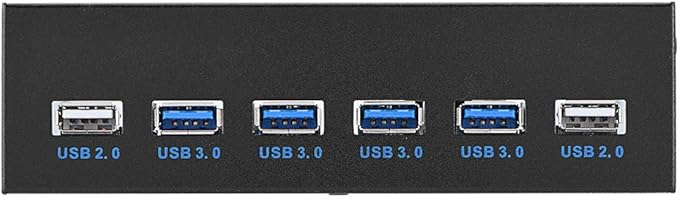 USB 3.0 Front Panel Hub Optical Drive 5.25 Inch Panel Computer Expansion Board with 4-Port USB3.0 &amp 2-Port USB 2.0 &amp 19pin Cable &amp SATA Cable