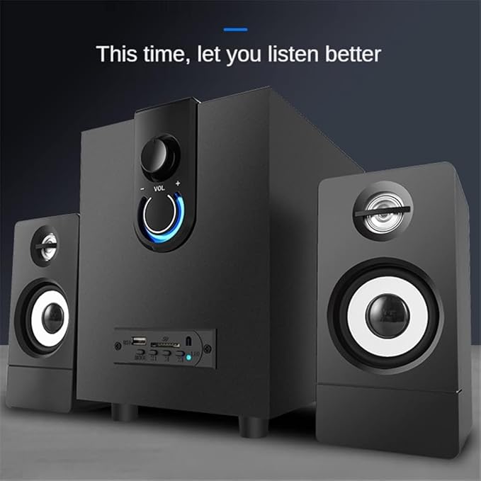 Computer Speakers for Desktop 2.1 Active Wooden Multimedia Speakers Subwoofer Computer Speakers for Desktop PC Accessories Home Office