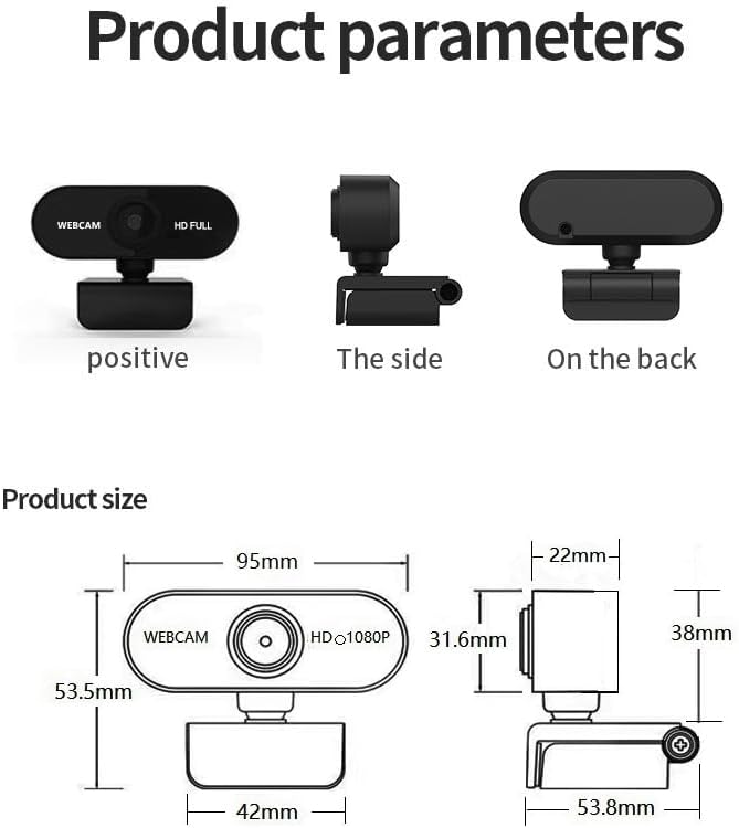 4k P Automatic focus HD Webcam with Microphone Noise Cancellation Privacy Cover Wide-Angle Lens Auto Light Correction Plug &amp Play USB Webcam for Laptop Desktop PC Mac Zoom Skype Streami