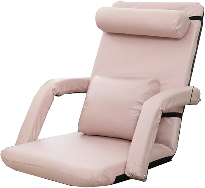 GIZNXBA Floor Chair with Adjustable Back Support Multi-Angle Floor Seating Reading Chair Floor Gaming Chair Meditation Chair Couch Recliner Gaming Floor Chairs(/Pink)