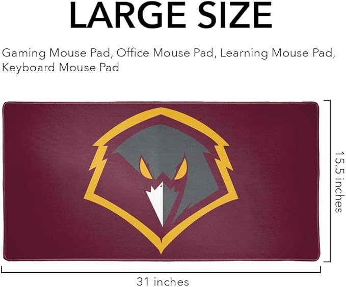 University of Charleston Primary Logo Large Gaming Mouse Pad Desk Mat with Stitched Edges Non-Slip Base for Gamer Home and Office 31.5 x 15.7