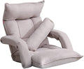 YCKEGEW Floor Chair with Arm Lounge Chair for Bedroom Couch Recliners Sofa Gaming Chair with Back SupportRemovable SleeveBalcony Lazy Sofa ChairAdjustable backrest (Color : Light Grey)