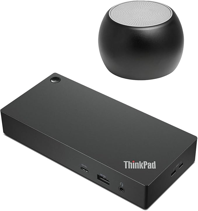 Lenovo ThinkPad Universal Smart USB-C Dock 96W 4K HDMI USB-C DisplayPort USB Hub Bundled with Bluetooth Boost U Speaker with Built-in Mic 5 Hour Playback