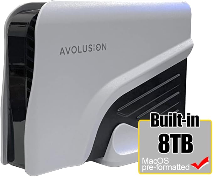Avolusion PRO-Z Series 8TB USB 3.0 External Hard Drive for MacOS Devices Time Machine (White) (Renewed)