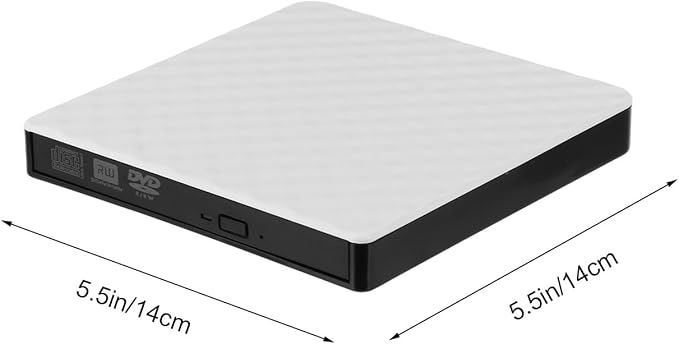 External DVD Drive USB 3.0 Burner Portable CD DVD ROM Rewriter for Laptop Desktop White USB Optical Disk Drive Compatible with Windows