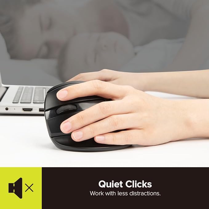 DELUX Left Handed Ergonomic Mouse Mini Wireless Vertical Mouse Silent Click Ergonomic Mouse Up to 4000 DPI 6 Buttons Rechargeable Bluetooth/2.4G/ Wired Tri-Mode for Laptop/PC (M618ZD-Black)