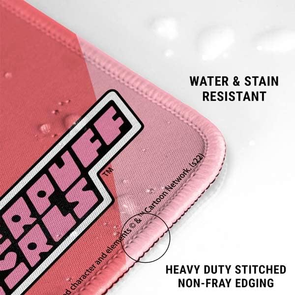 Skinit Medium Gaming Mouse Pad - Officially Licensed Powerpuff Girls Hearts Design with Stitched Edges Waterproof Non-Slip Rubber Base Desk Mat for Keyboard &amp Mouse 17.7 x 15.75 inches