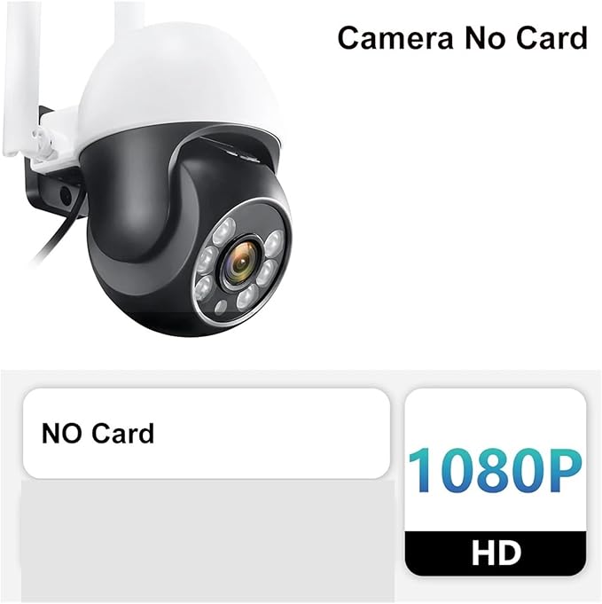 IP Camera P2P 1080P HD WiFi Color Night Vision Auto Tracking Surveillance Webcam Outdoor Security Monitor(AU PlugCamera No Card)