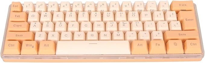 Mini Keyboard 61 Keys Keyboard Wired Gaming Keyboard RGB Small Gaming Keyboard Gaming Keyboard 60 Percent Imitated Mechanical Compact for Typist (Orange Yellow)