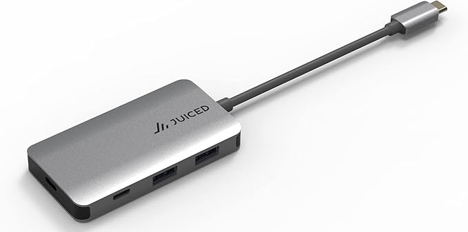 Juiced Systems QuadHUB Power - USB-C Generation 2 10Gbps 100 Watt Power Delivery Hub - 2X USB-C 10Gbps Ports - 2X USB-A 10 Gbps Ports
