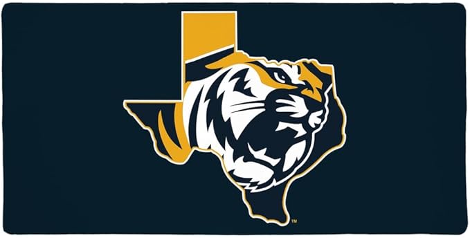 East Texas Baptist University Tigers Primary Logo Large Gaming Mouse Pad Desk Mat with Stitched Edges Non-Slip Base for Gamer Home and Office 31.5 x 15.7