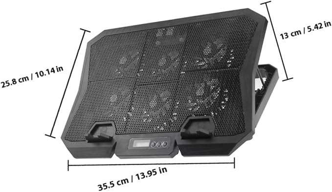 Kisangel Laptop Cooling Pad 15.6 Inch Quiet Fan Stand Adjustable Speed Blue LED Cooler Base for Gaming and Office Laptops USB Powered Cooling Holder for Desktop Use