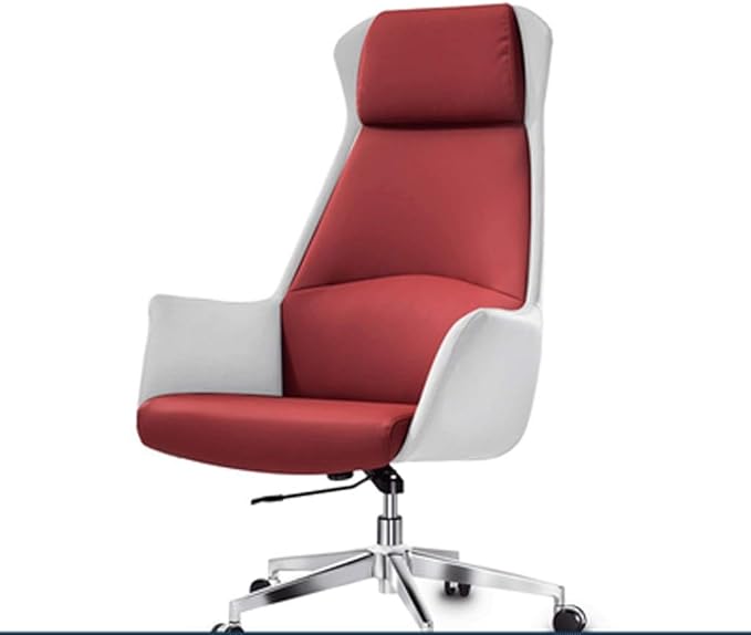 YYDS Chair Comfortable Gaming Chair Rotatable Reclining Computer Chair with Fixed Armrest for Bedroom and Living Room Office Chair Ergonomically (Color : Red and White Size : Steel Foot)