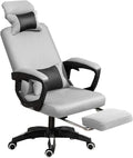 GIZNXBA Computer Chair with Foot Rest Adjustable Height Gaming Chair for Adults Home Office Chair Ergonomic Desk Chair with Headrest High Back Swivel Task Chair Lumbar Support (Color : /Gray)