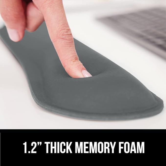 Gorilla Grip Cushion Lap Desk and Gel Memory Foam Wrist Rest Lap Desk Fits 15 Inch Laptop Comfortable Foam Wrist Rest Includes Mousepad Rest Both in Gray 2 Item Bundle
