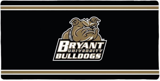 Bryant University Bulldogs Primary Logo Stripes Large Gaming Mouse Pad Desk Mat with Stitched Edges Non-Slip Base for Gamer Home and Office 31.5 x 15.7