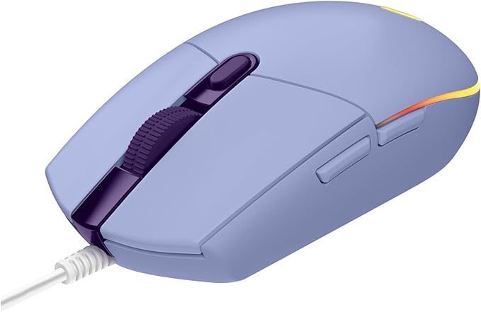 Logitech G203 Prodigy Wired Gaming Mouse 8000 DPI RGB Lightweight 6 Programmable Buttons On-Board Memory Compatible with PC/Mac - Lilac