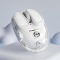 EWEADN Q9 Wireless Clear Mouse Dual Mode Bluetooth &amp 2.4G USB Computer Mouse with RGB Lighting Silent Clicks Multi-Device Compatibility for Laptop PC MacBook iPad Cute Mouse-White