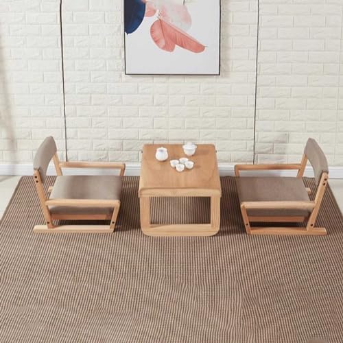 BTZHY Floor Chair Wooden Tatami Floor Chair with Backrest and Armrest Meditation Floor Chair Living Room Floor Chair Portable Japanese Legless Chair