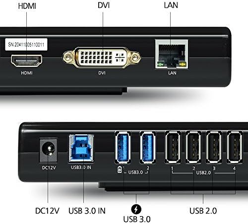 Case of 5 WAVLINK USB 3.0 Universal Laptop Docking Station Dual Display with HDMI &amp DVI/VGA with Gigabit Ethernet 6 USB Ports Audio for Laptop Ultrabook and PCs More Efficient Home Office
