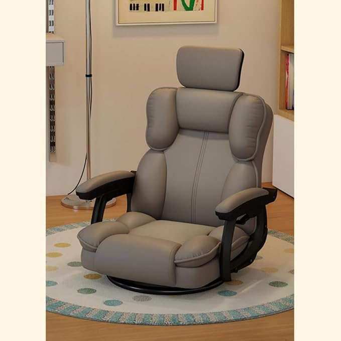 360° Swivel Gaming Floor Chair for Adults Adjustable Floor Chair Comfortable Lazy Floor Lounger for Living Rooms and Gaming Zones(Gray)