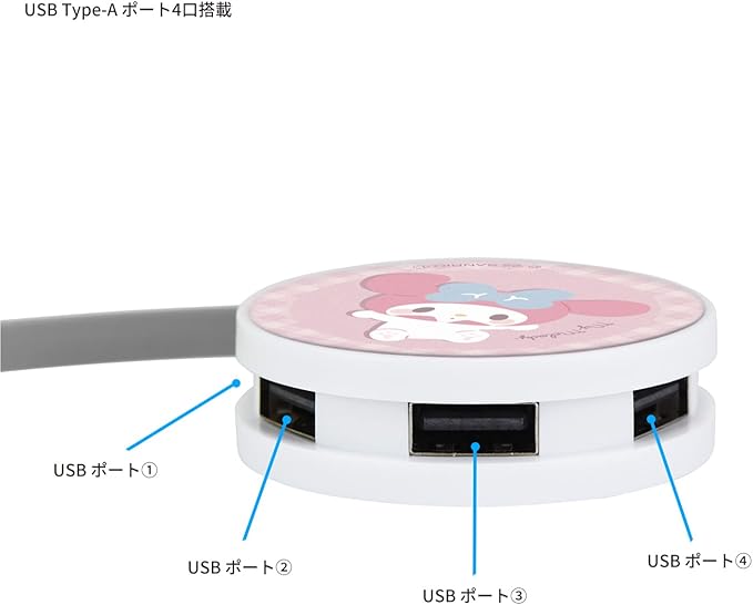 Gourmandise Sanrio Characters Round USB Hub My Melody SANG-246MM