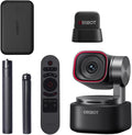 OBSBOT Tiny 3 Streaming Combo AI-Powered Spatial Audio 4K Webcam AI Tracking PTZ Camera with 1/1.28 Sensor Tri-Mic Voice &amp Gesture Control 120FPS HDR Web Cam for PC Laptop Streaming Mee
