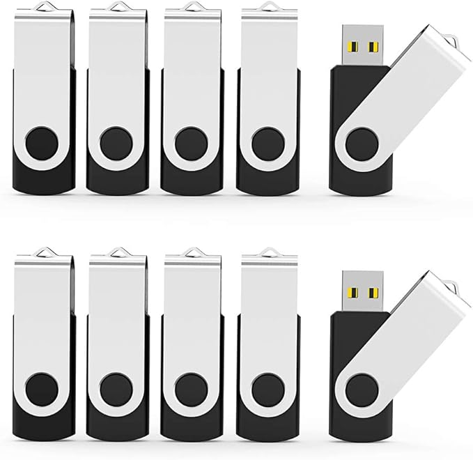 Aiibe 16 GB USB Flash Drive 20 Pack Bulk Flash Drives 16GB USB 2.0 Thumb Drive Data Storage USB Drive Zip Drives (16GB Black)