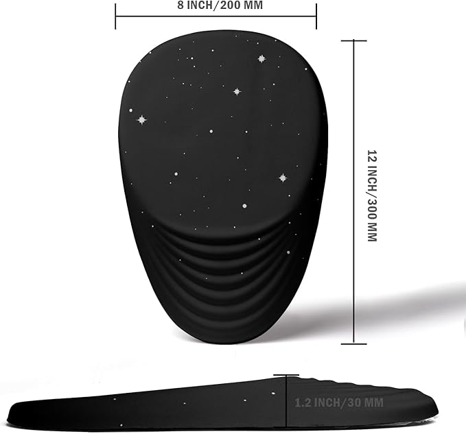 Ergonomic Mouse Pad Wrist Support Mouse Pad with Wrist Rest Entire Memory Foam &amp Non-Slip PU Base MousePads with Stepped-Wedge Design for Pain Relief Desk Office Home Black Star