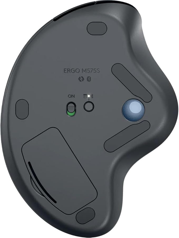 Logitech Ergo M575S Wireless Ergonomic Trackball Mouse Black/Blue (910-007026)