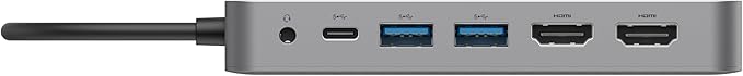 HyperDrive 4K Dual HDMI USB C Hub M1 MacBook 10in1: Dual 4K HDMI Gigabit Ethernet USB-A USB-C USB-C 100W Power Delivery MicroSD/SD Headphone Jack for MacBook Pro/Air(M1) Windows PC Chromebook