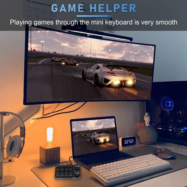 GOWENIC OSU Gaming Keypad DIY Programmable Macro Gaming Keypad 12 Keys 2 Knobs Small OSU Gaming Keyboard with USB Cable for Media Industrial Control