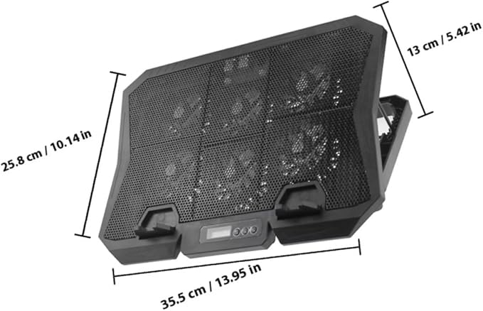Laptop Cooling Pad 15.6 Inch Silent Cooling Fan Stand with Adjustable Speed and Blue LED Light for PC Laptop Cooler Holder Portable Heat Dissipation Base for Office and Home Use