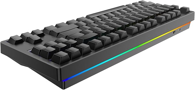 FE87 V2 Wired Mechanical Keyboard Dual 8KHZ Polling Rate Support SODC/Latency As 0.125MS/ARGBHot Swappable Gasket Sturcture Gaming Keyboard (Black/Azure Heaven Switch)