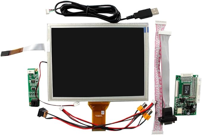8 EJ080NA-05A 800X600 TTL LCD Screen with 4-Wire Resistive Touch Panel and VGA 2AV Controller Board 50pins