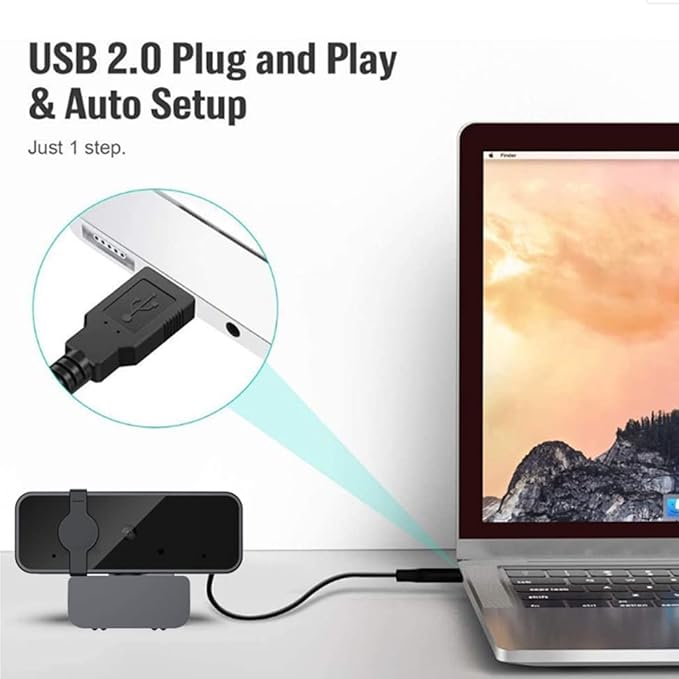 1080P WebCamera Built-in Mic High-Efficiency Privacy for Noise Reduction for Teaching Broadc