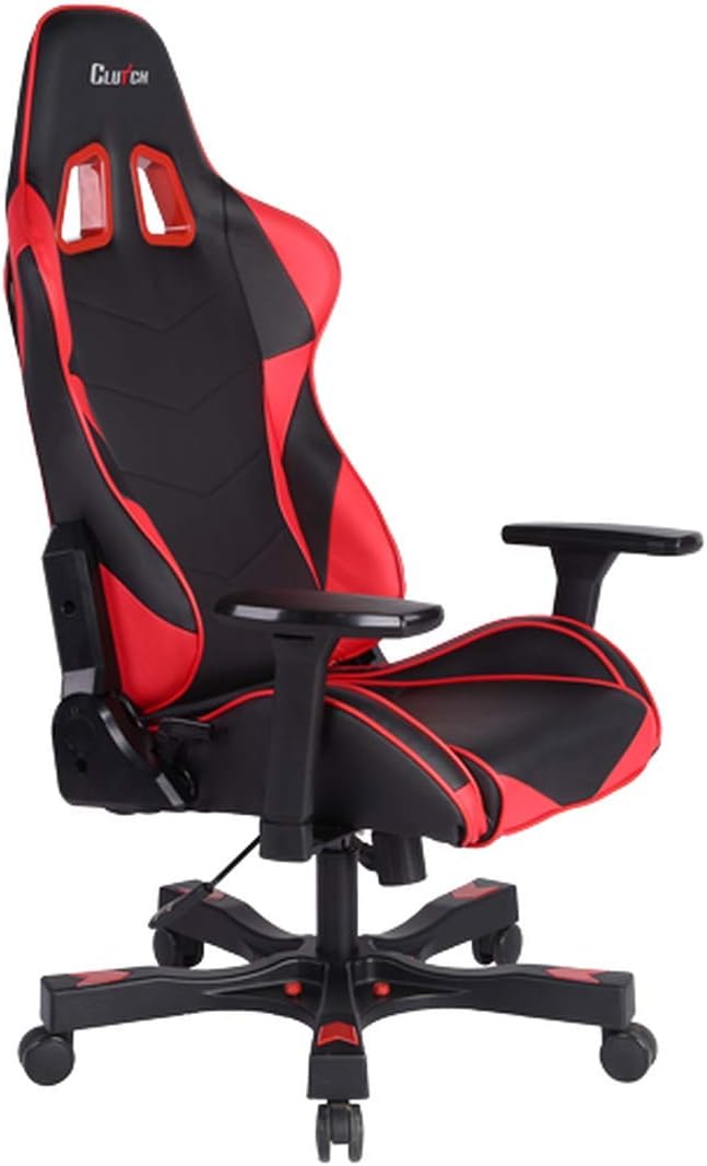 Clutch Chairz Crank Series Gaming Chair - Premium Ergonomic Design Lumbar and Head Support Pillows - Black/Red
