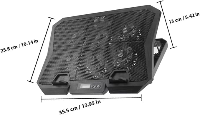 Laptop Cooling Pad with 6 Fans 15.6-inch PC Cooler Stand with Adjustable Speed and Blue LED Light Quiet Air Cooler Base for Gaming and Office Laptops