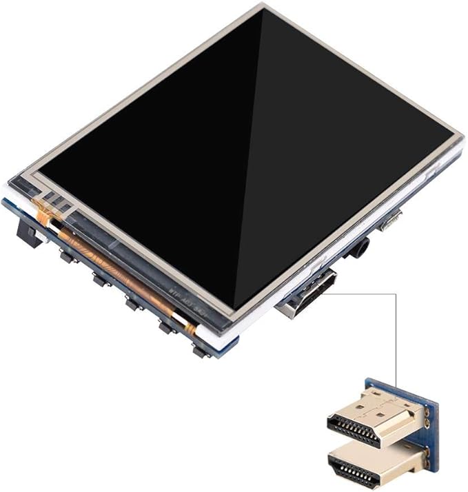 Zopsc 3.5 inch LCD Screen Display Supports 1080P Display Monitor 60fps for + Black Acrylic Case with Multi Languages Menu