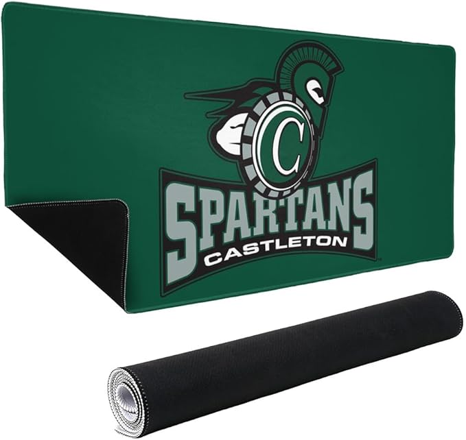 Castleton University Spartans Primary Logo Large Gaming Mouse Pad Desk Mat with Stitched Edges Non-Slip Base for Gamer Home and Office 31.5 x 15.7