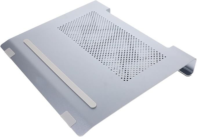 Aluminum Alloy Laptop Cooling Pad Stand for Notebooks to 17.3 Inch with Ventilated Cooling Fans Adjustable Height Gray – Suitable for Gaming and Office Use