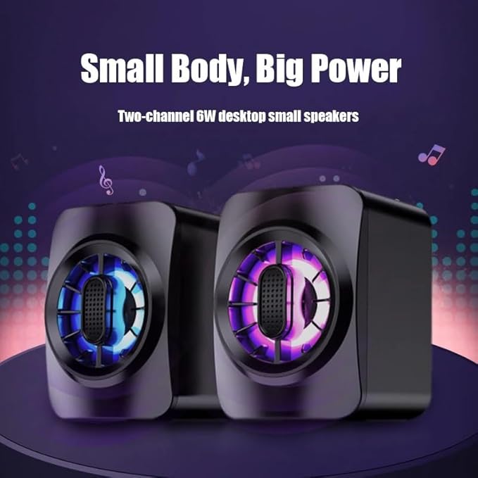 Wired Computer Speakers Input Desktop Amplifier for Laptop PC Phone 6W Audio Multimedia Loudspeaker