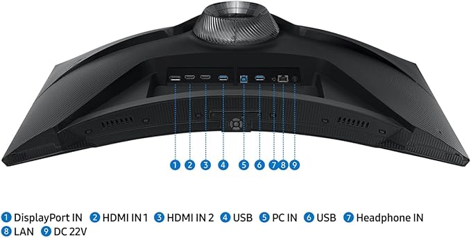 Samsung 32 Odyssey G6 Series QHD Gaming Monitor 240Hz 1ms 1000R Curved Swivel &amp Tilt Adjustable Stand Black with GSF HDMI Cable