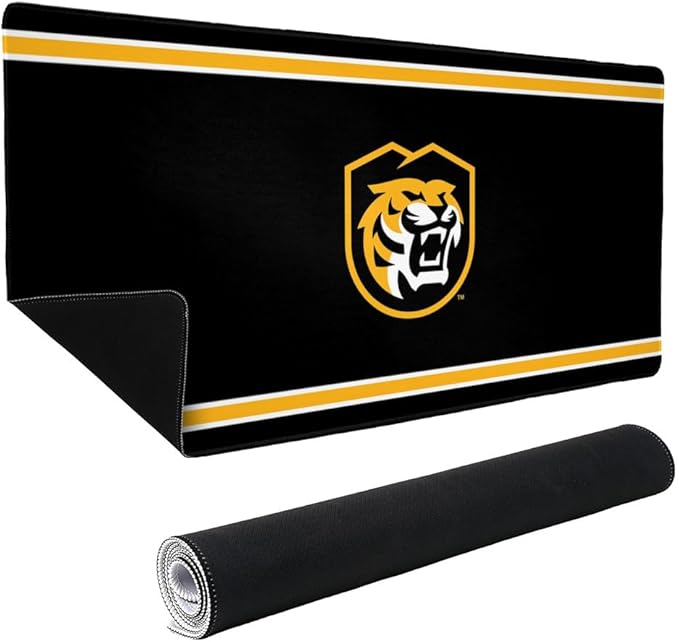 Colorado College Tigers Primary Logo Stripes Large Gaming Mouse Pad Desk Mat with Stitched Edges Non-Slip Base for Gamer Home and Office 31.5 x 15.7