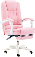 Office Chair Boss Chair Computer Chair Office Chair Reclining Gaming Seat PU Leather Chair with Footrest Ergonomic Swivel Chair Chair (Color : Pink) Needed