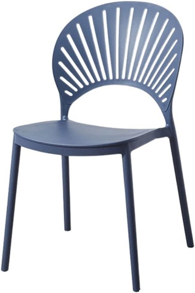 Adjustable Office Computer Chair with Armrest Dining Chair Backrest Home Outdoor Creative Leisure(Navy Blue)