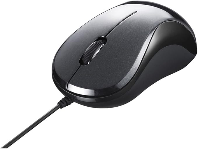 BUFFALO BSMBU108BK Wired BlueLED Silent USB 3-Button Mouse Black